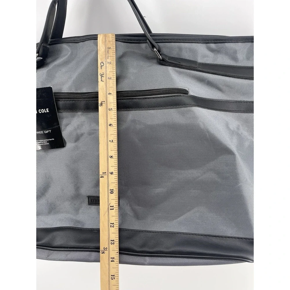 Kenneth‎ Cole Gray Black Weekender Travel Duffel Tote Bag New With Tag